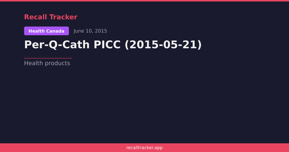 Per-Q-Cath PICC (2015-05-21) | Recall Tracker